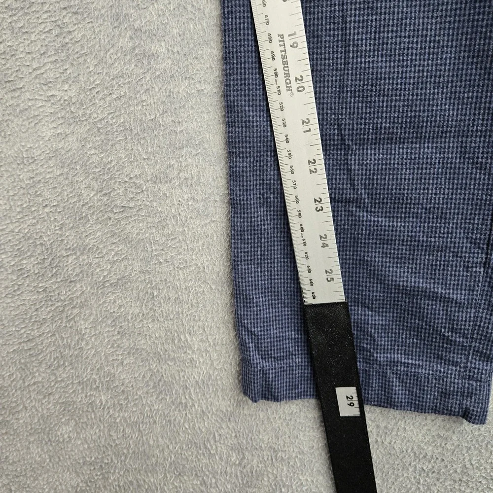 Banana Republic Men Pants 31X30 Blue Check Chino Aiden‎ Fit Button Slim